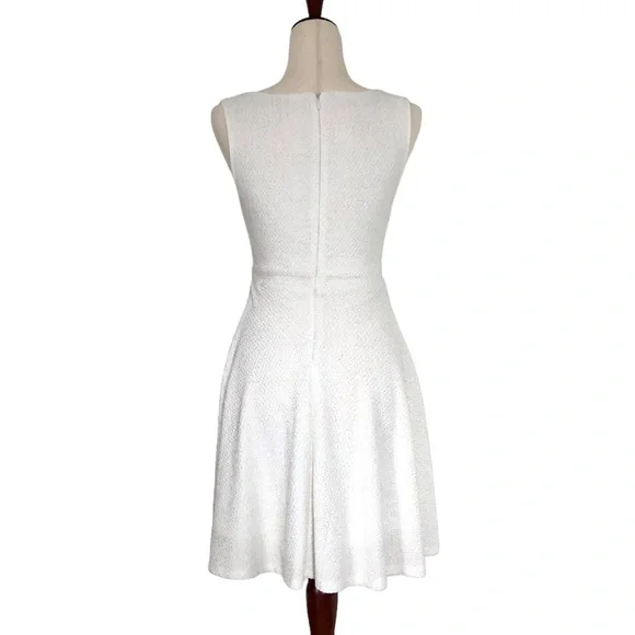 Altar’d State Women’s Sleeveless Scallop V-Neck Knit Skater Dress, White Small - Picture 3 of 11